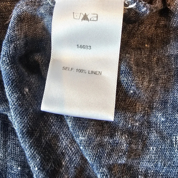 Anthropologie 34°N 118W° •Size Small• Benna Maxi Dress 100% Linen Blue Space Die - Picture 9 of 12